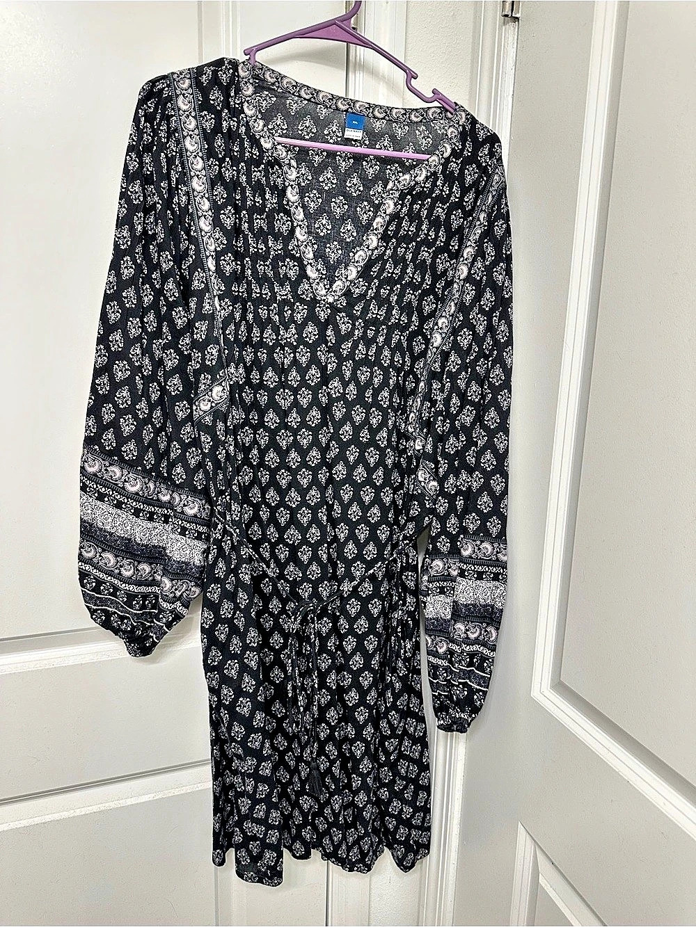 Old Navy Women's Printed Mini Dress Black & White XXL Like New